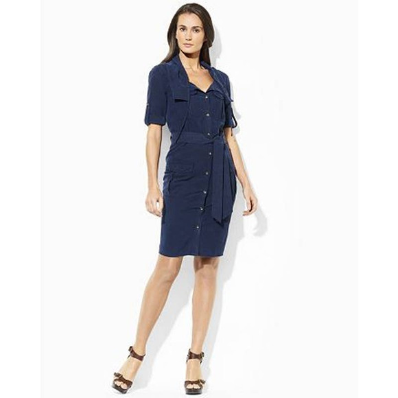 Ralph Lauren Exclusive Orlena Belted workshirt dress size 6 - Picture 1 of 11